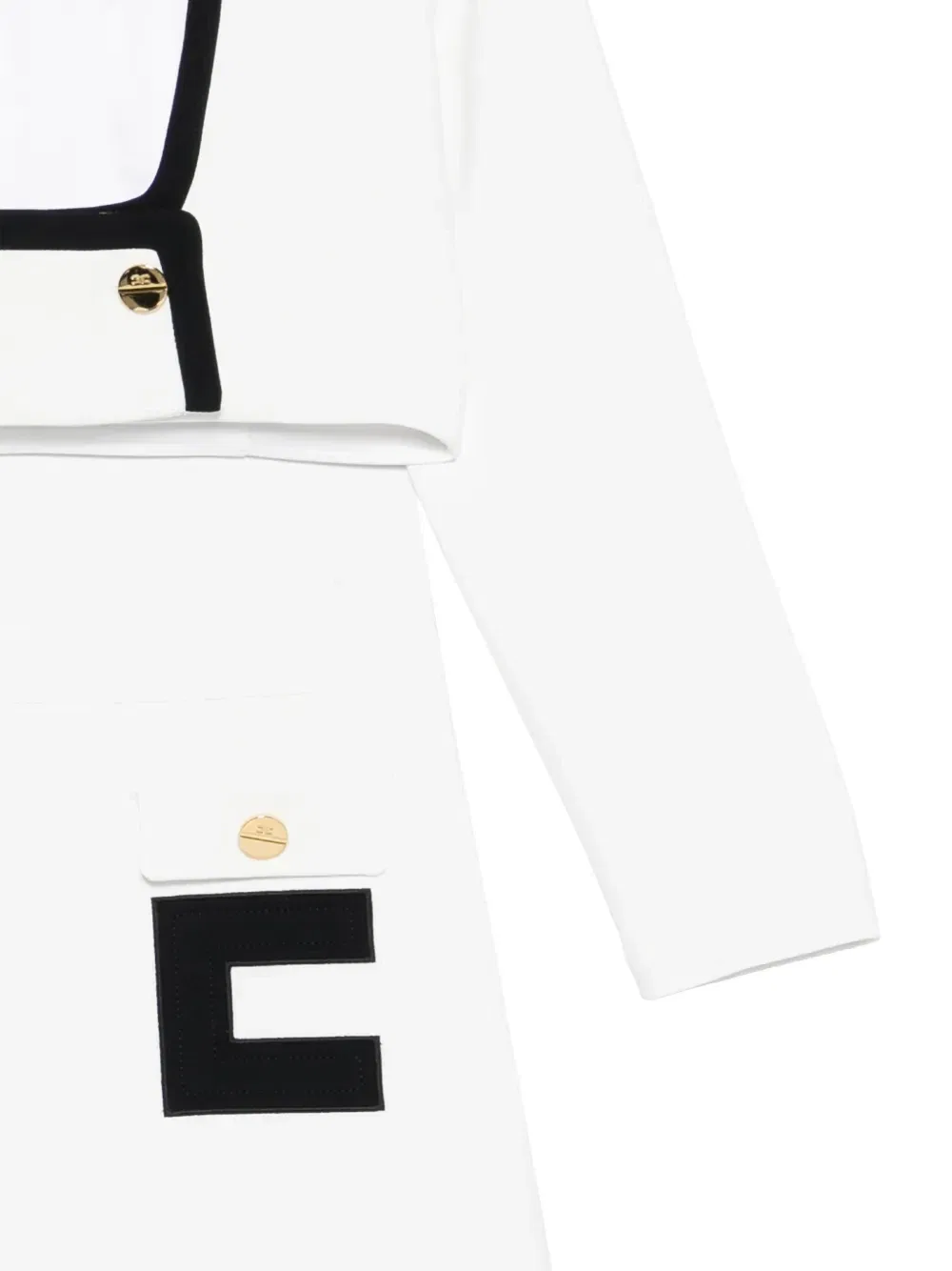 Комплект с юбкой с черной отделкой Elisabetta Franchi Kids, белый — фото 3