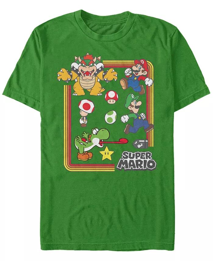

Футболка мужская Nintendo Super Mario Retro Group Playing с коротким рукавом Fifth Sun, зеленый