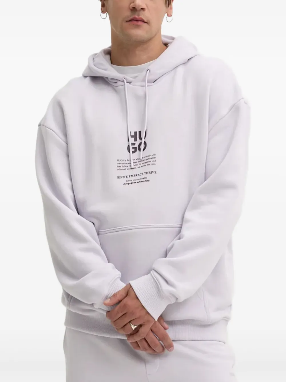 

Худи с графичным принтом Hugo, фиолетовый