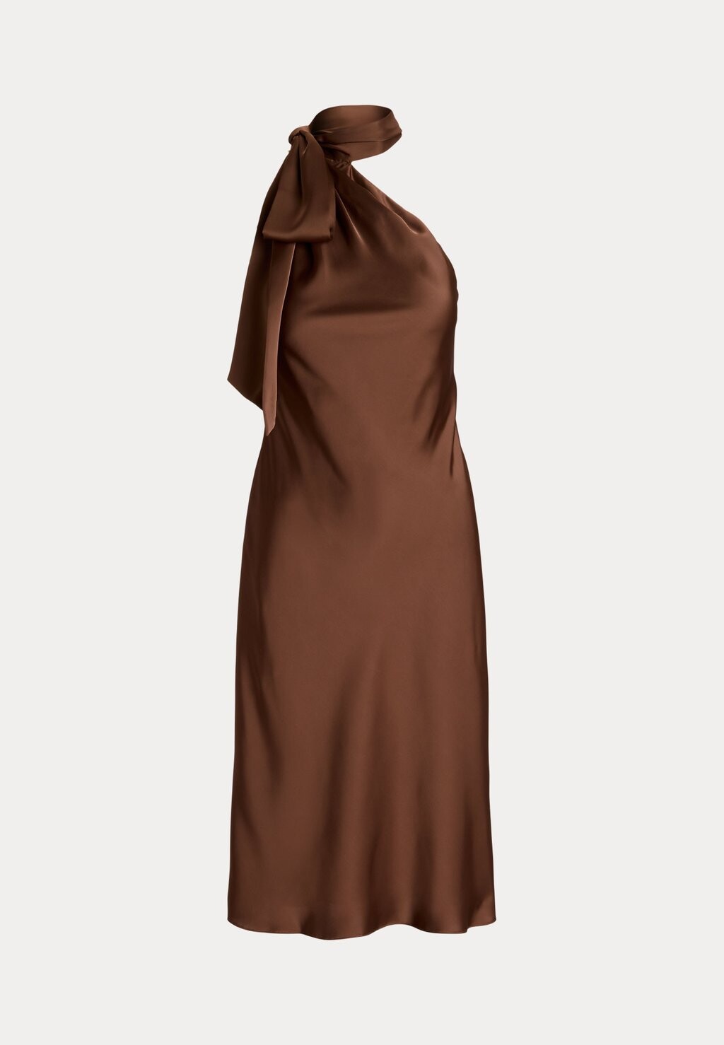 

Коктейльное платье SATIN CHARMEUSE TIE NECK COCKTAIL DRESS Ralph Lauren, коричневый