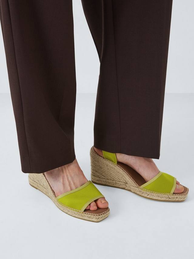Kapri Dressy Cross Strap Wedge Heel Espadrille сандалии John Lewis, Chartreuse — фото 2