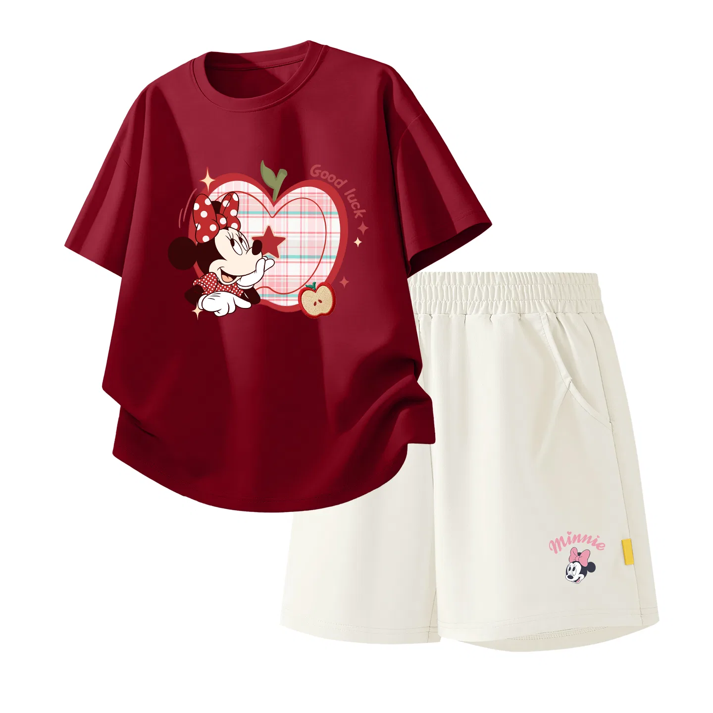 Детский спортивный костюм Casual Sportswear 2 Piece Set Disney, Di Flower Girl Garnet Red+Di Up Eye K_Bottom Right Mist White — фото 3