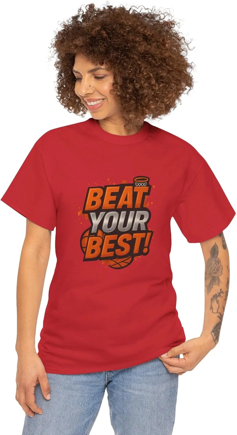 Футболка с принтом 'Beat Your Best' Heavy Cotton, красный — фото 2