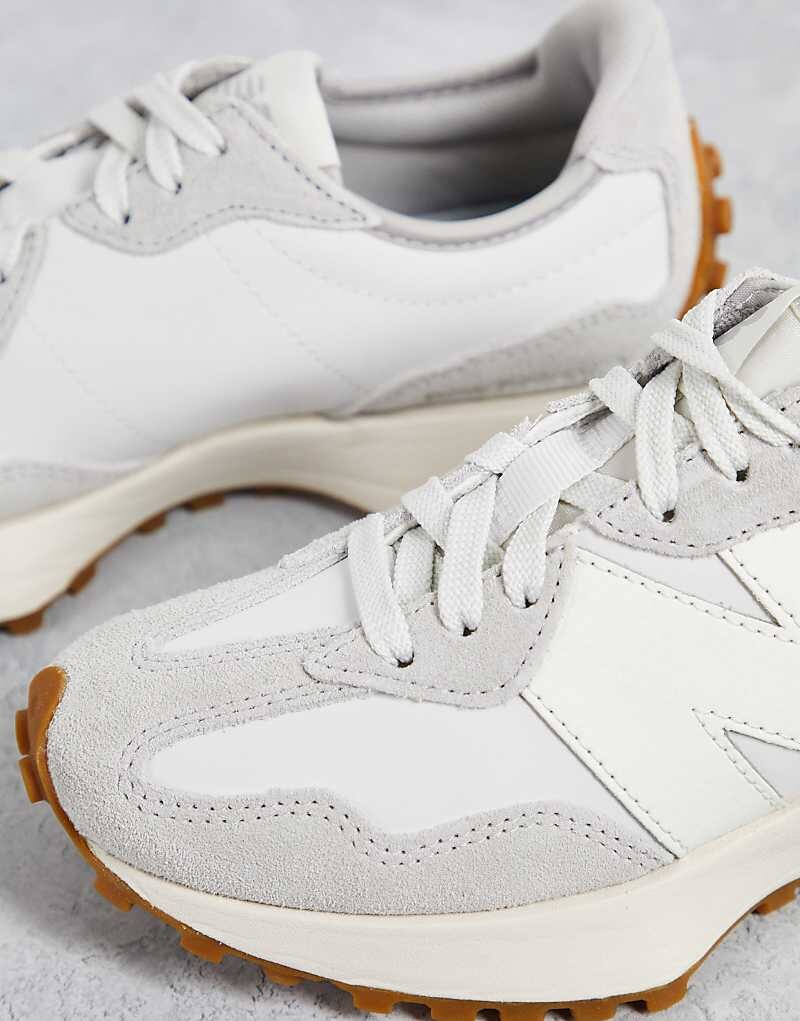 New Balance - 327 - Замшевые кроссовки серого цвета — фото 4