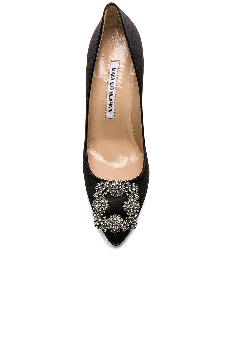 Туфли Manolo Blahnik Hangisi 105 Satin, цвет Black Satin — фото 4