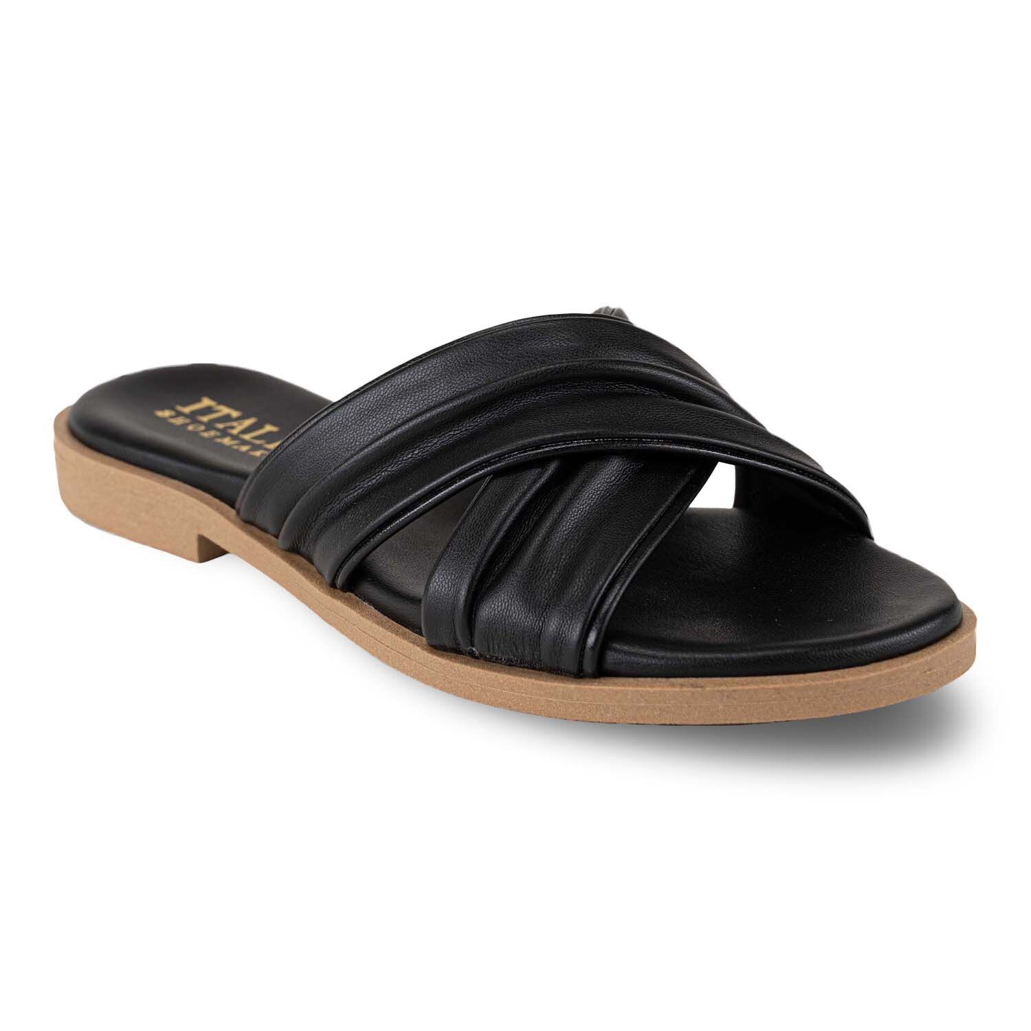 Итальянские женские шлепанцы Saemakers Hachi Italian Shoemakers, черный