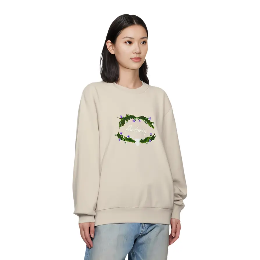 Свитшот Burberry Tundra из смесового хлопка, цвет Тундра — фото 4