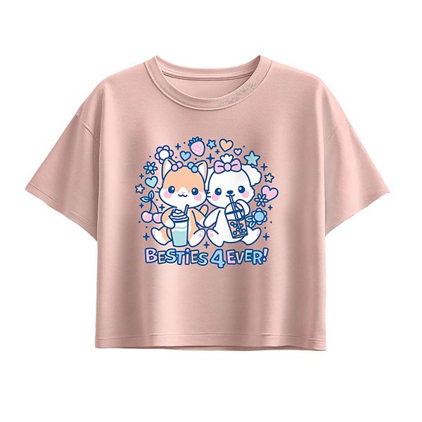 

Футболка с кавайными персонажами для девочек 7-16 лет Licensed Character, Light Pink