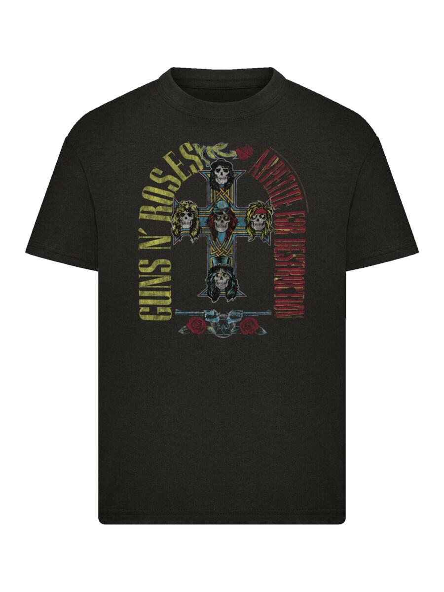 

Рубашка F4NT4STIC Guns NRoses Skull Rock Band Merch, черный