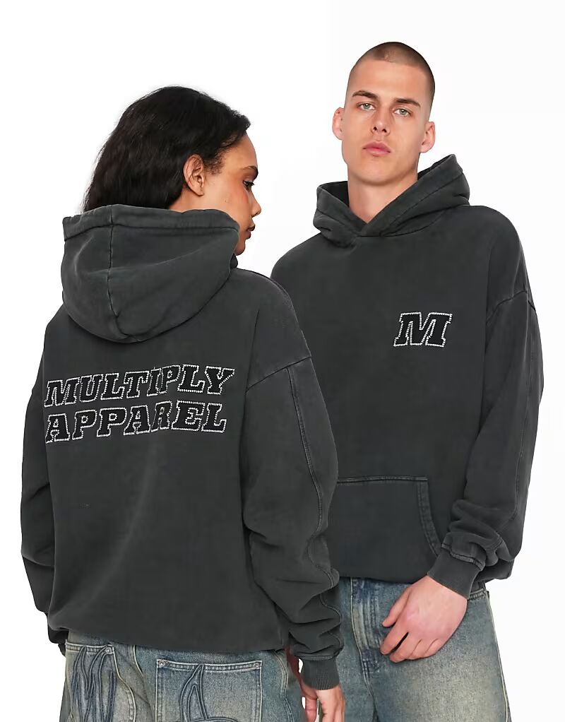 

Multiply Apparel - Multiply - Толстовка свободного кроя из твила черного цвета