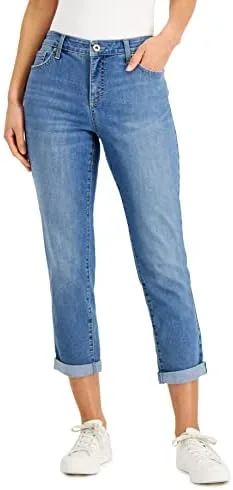 

Style & Co. Petite Mid Rise Curvy Girlfriend Jeans
