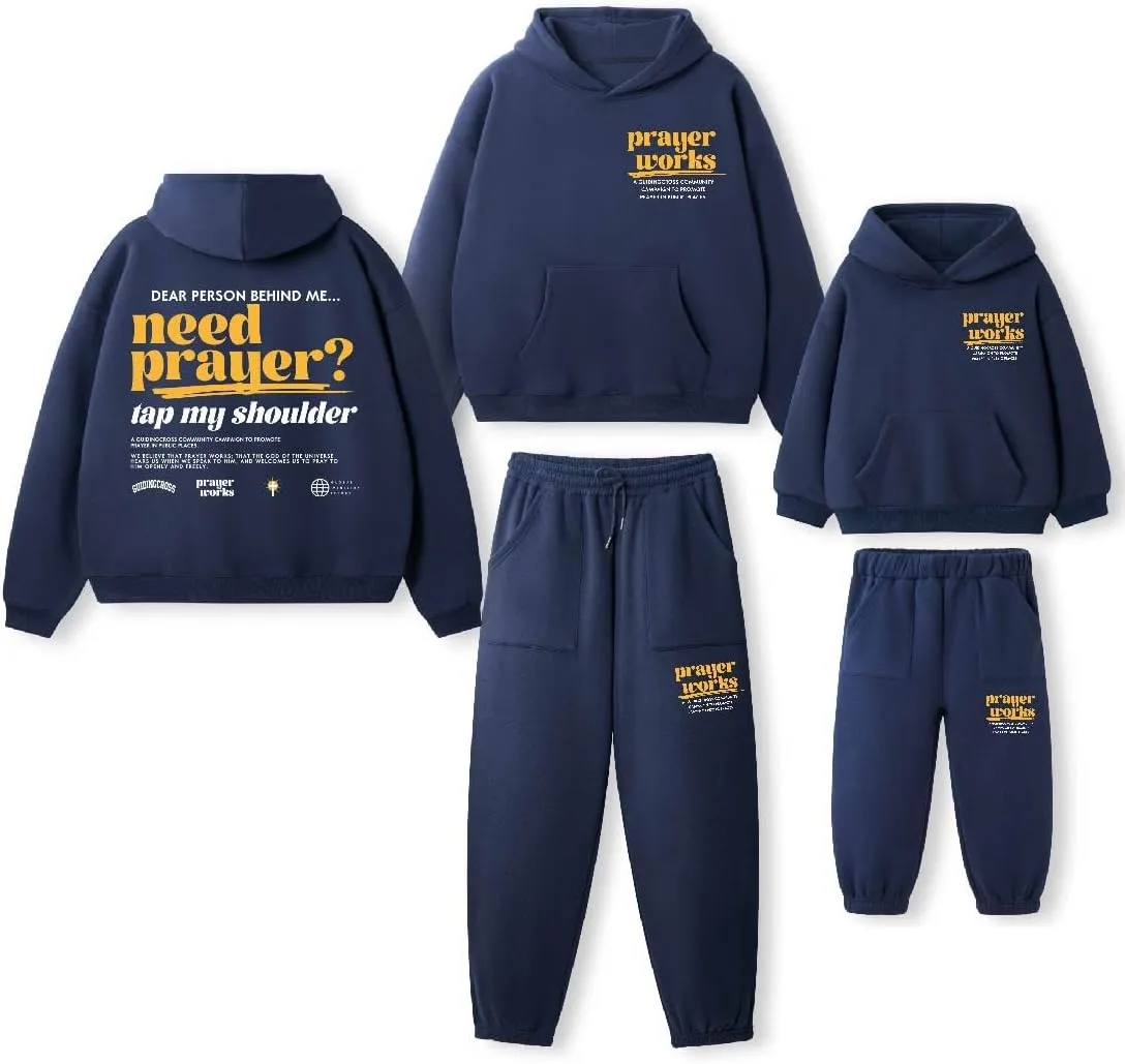 

Семейные рождественские пижамы Matching Sets Fleece Hoodies Christian Guiding Cross