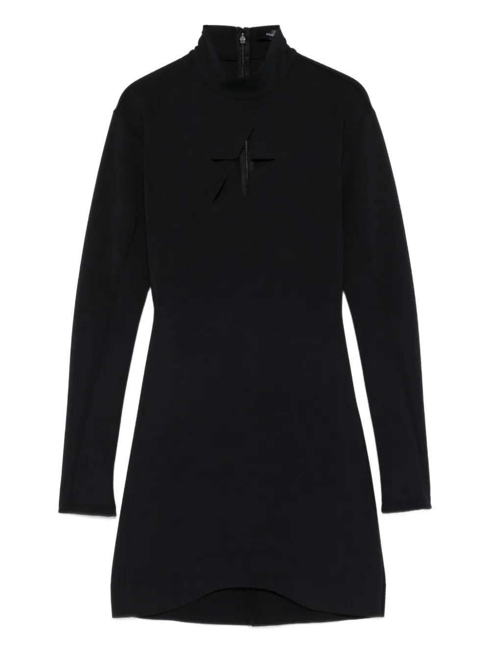 

Платье с вырезом-замочной скважиной и длинными рукавами Mugler, черный