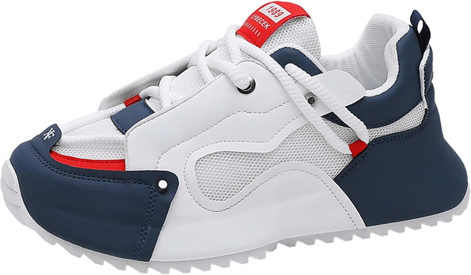 

Летние дышащие мужские кроссовки с низким профилем и свободным кроем, ретро минималистичные классические спортивные беговые мужские кроссовки Generic, белый/синий