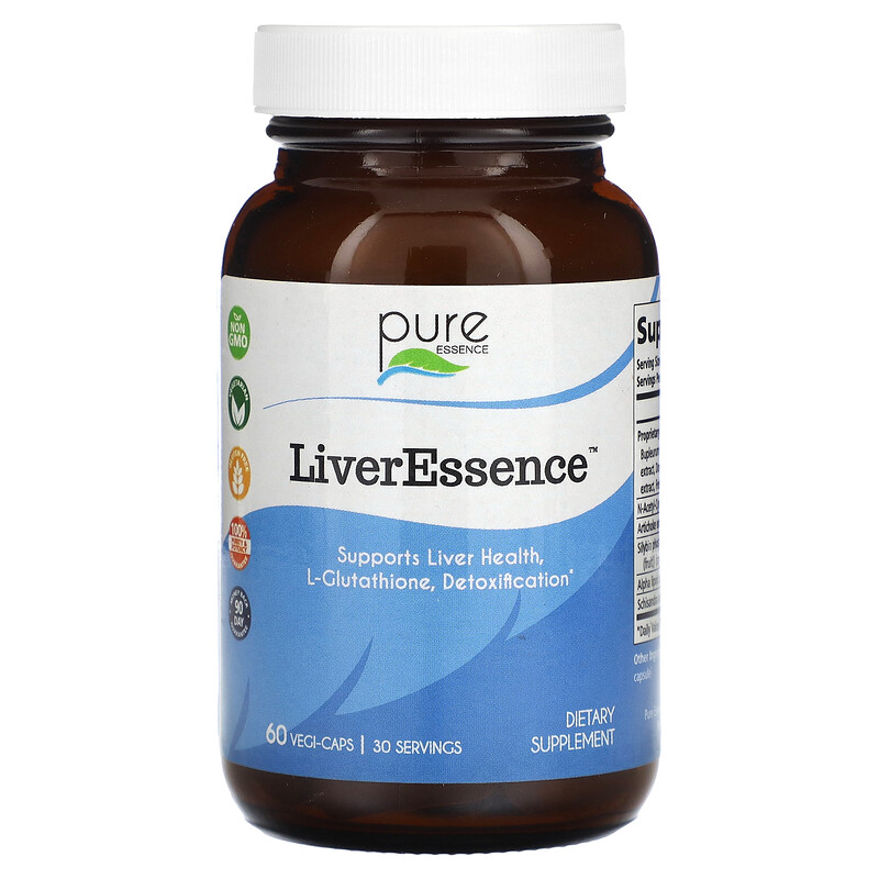 

Pure Essence, LiverEssence, 60 растительных капсул