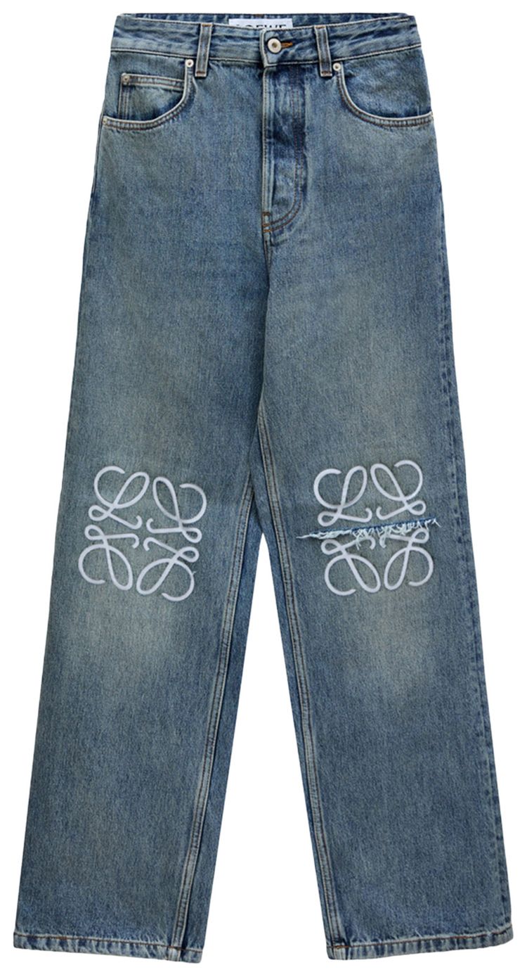 

Джинсы Loewe Anagram Baggy Jeans 'Washed Denim', синий