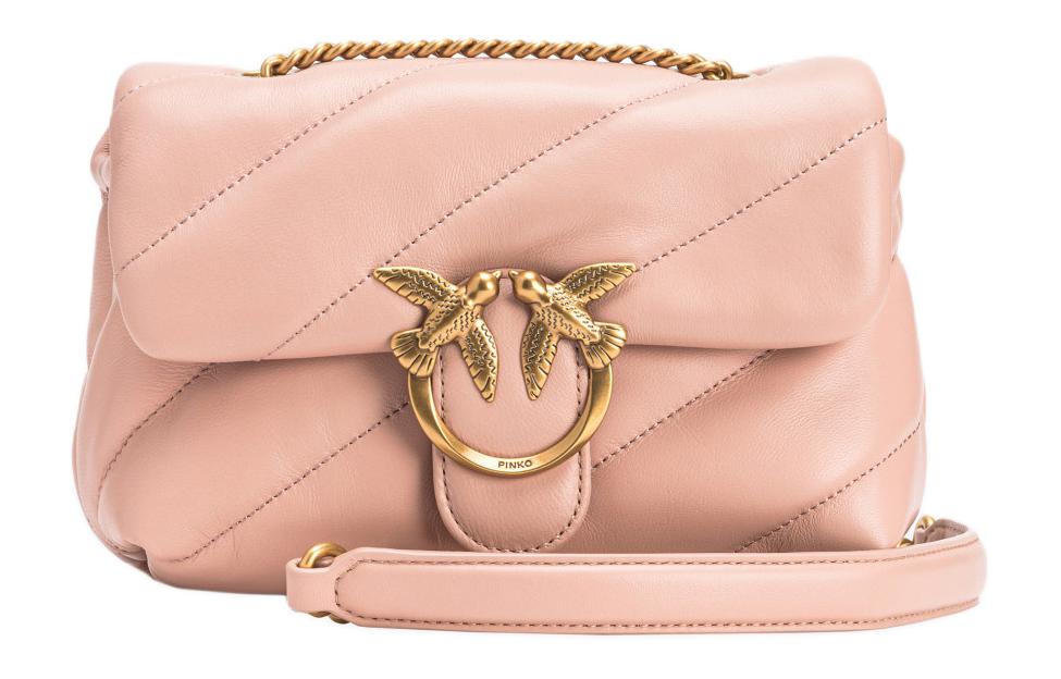 

PINKO Овчинная сумка через плечо женская телесного розового цвета