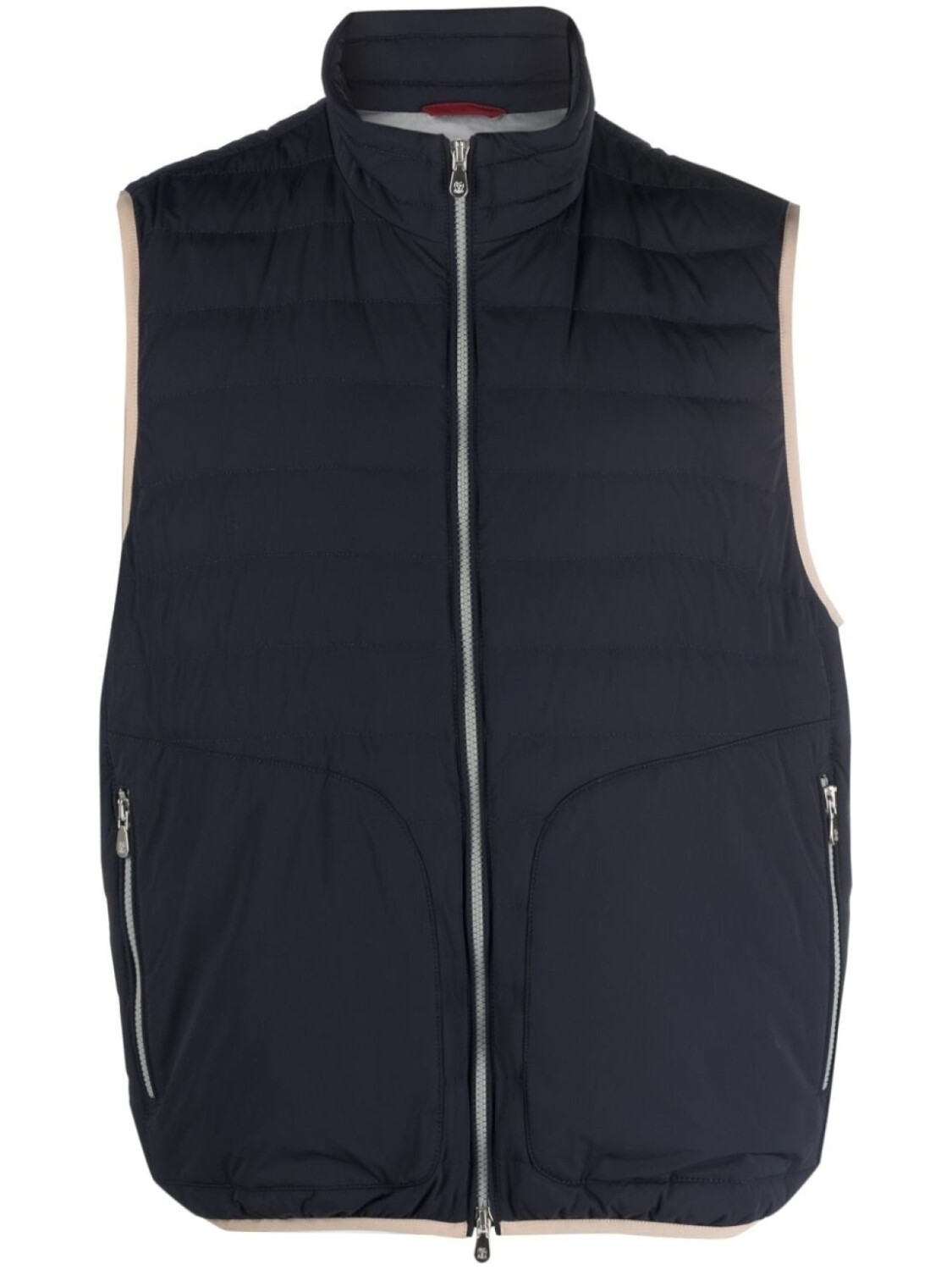 

Brunello Cucinelli дутый жилет на молнии, синий