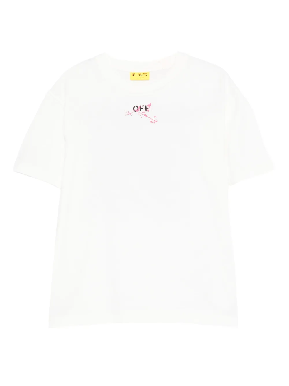 

Футболка с короткими рукавами и принтом в виде брызг краски OFF-WHITE KIDS, белый
