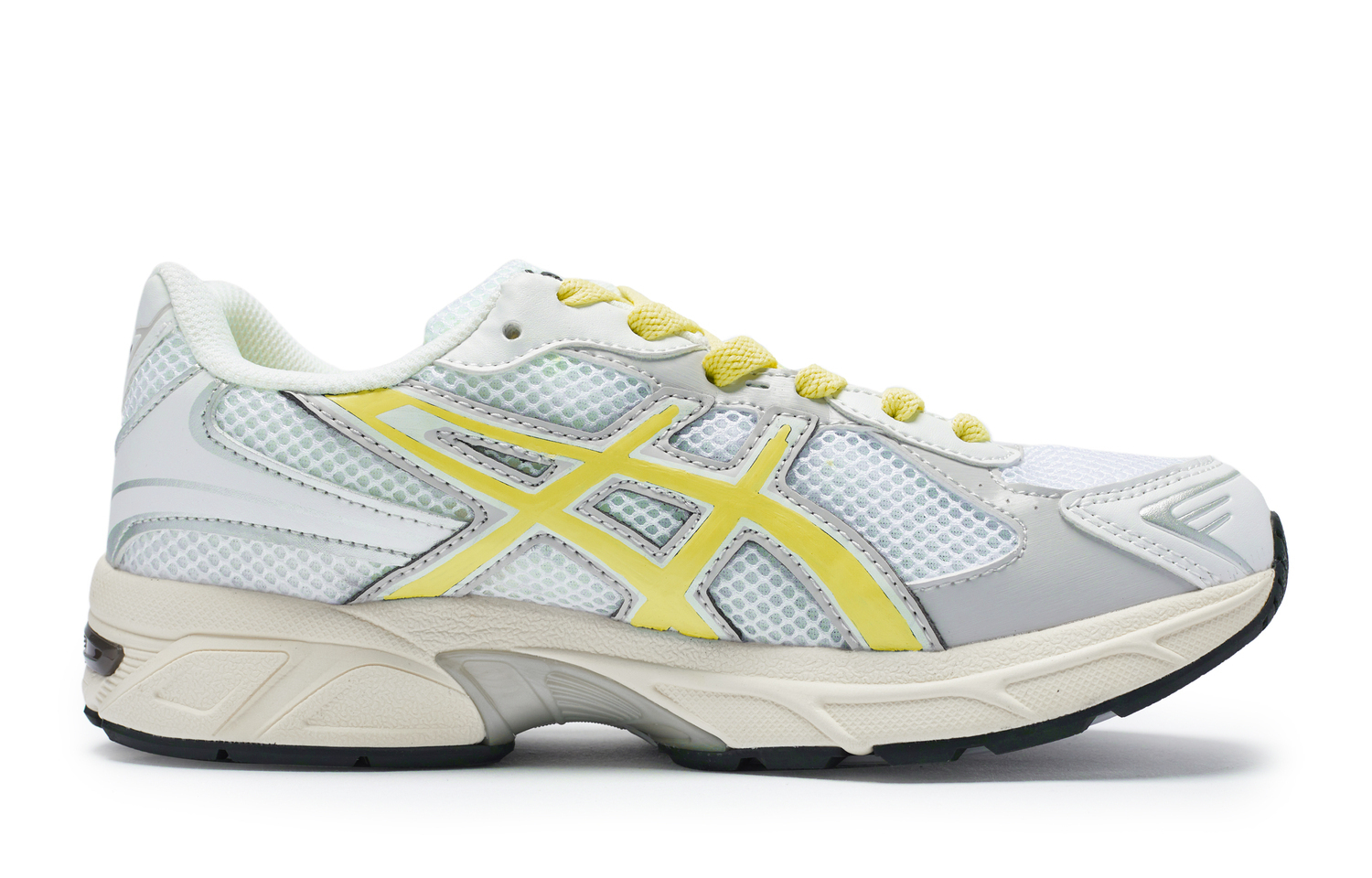 ASICS Gel 1130 Амортизирующие износостойкие низкие кеды для повседневного бега унисекс белый серый желтый, цвет White Gray Yellow — фото 4