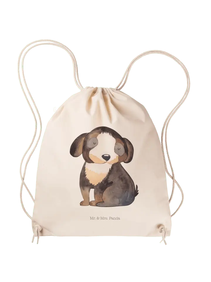 

Спортивная сумка Mr & Mrs Panda Sportbeutel Hund Entspannen ohne Spruch, кремовый