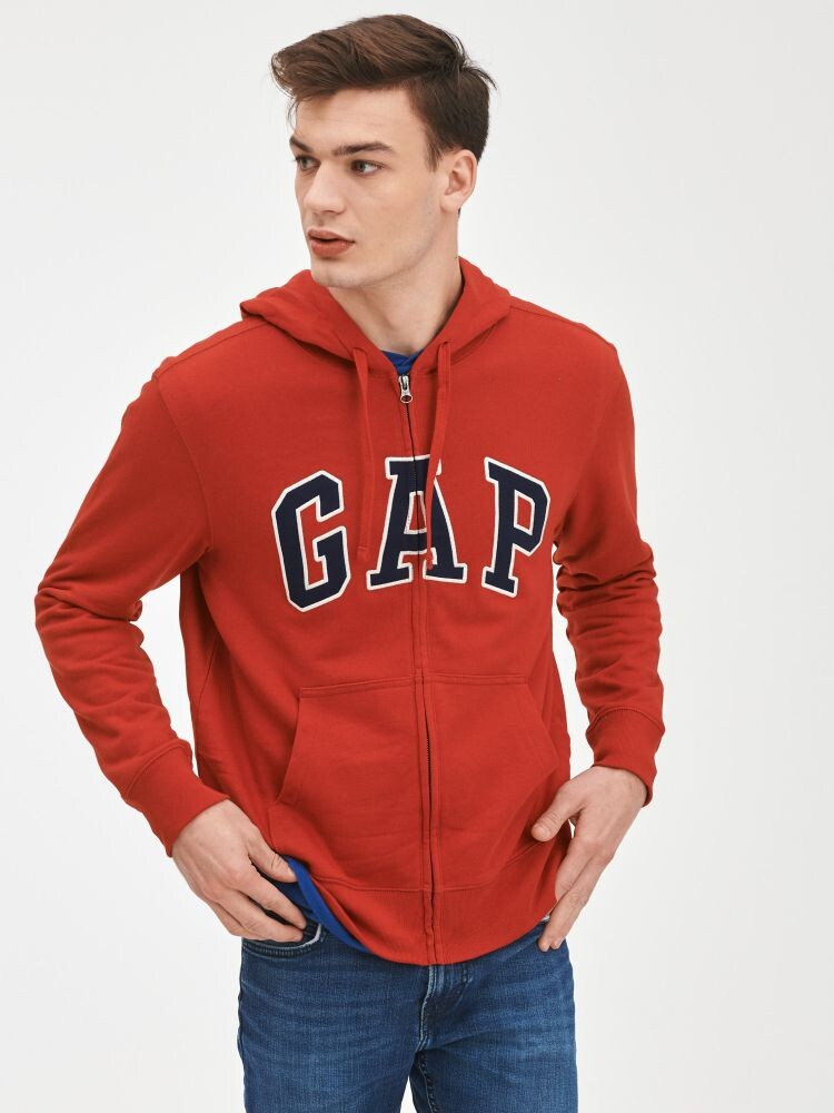

Толстовка на молнии с логотипом Gap, красный