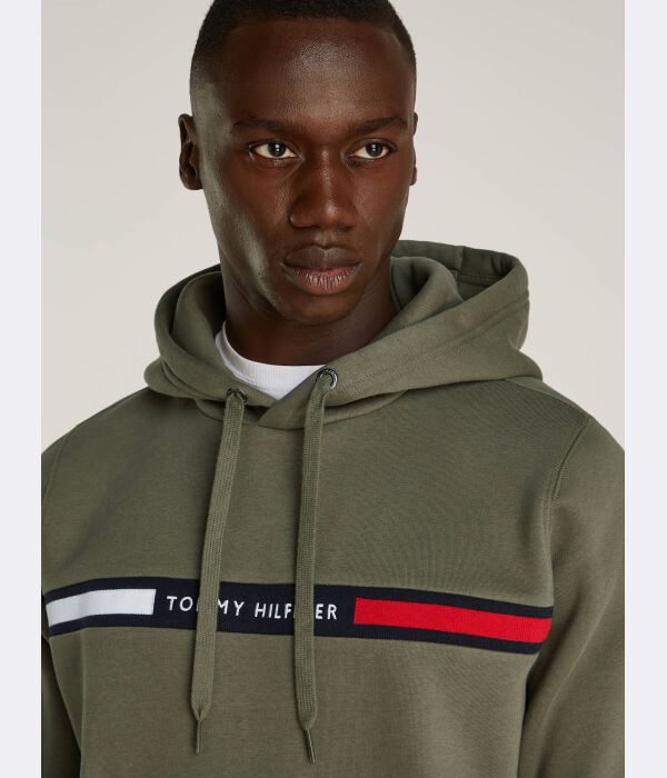 Толстовка мужская Tommy Hilfiger с фирменным принтом, зеленый — фото 3