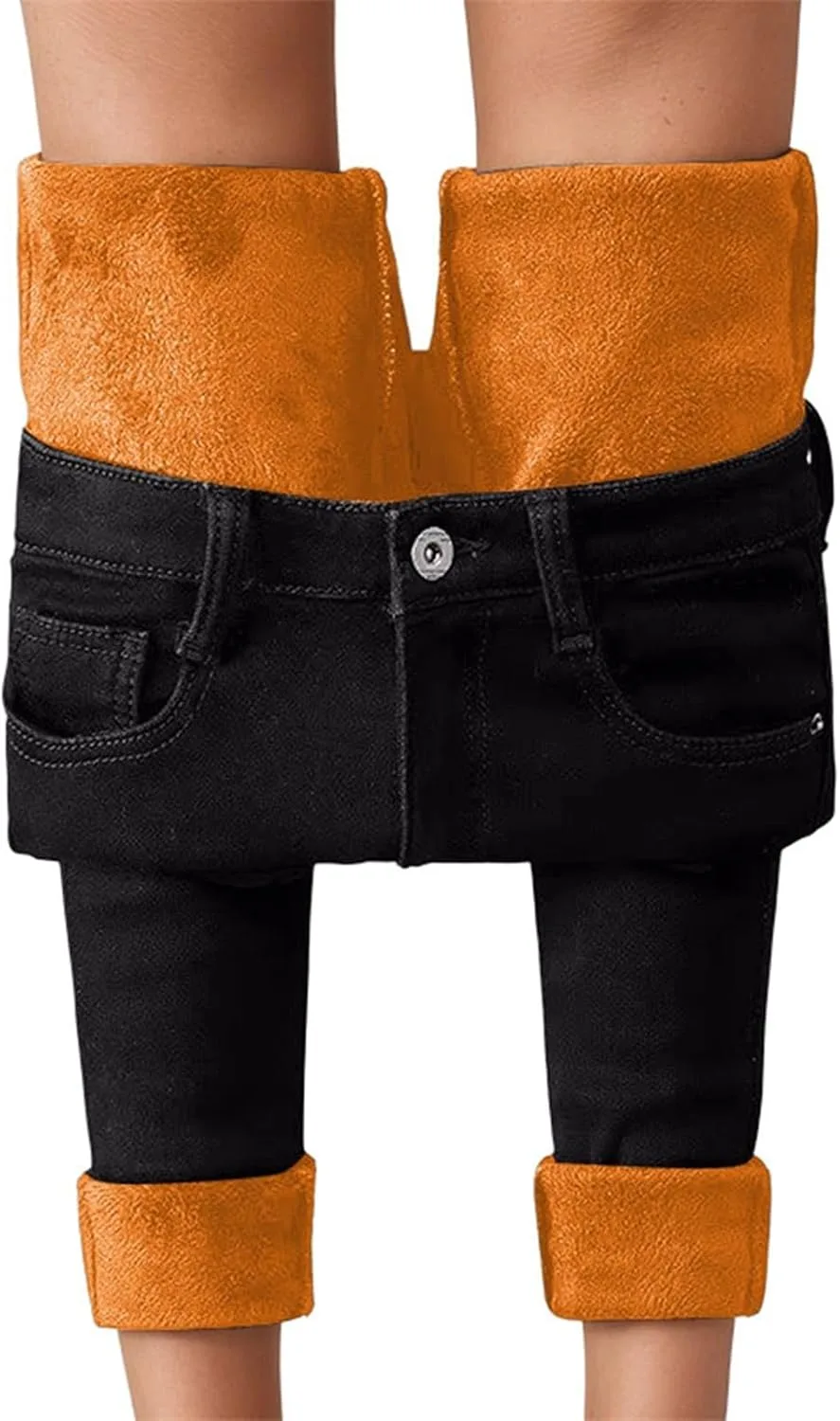 

Женские джинсы из флиса High Waisted, утепленные, Stretch Slim Fit