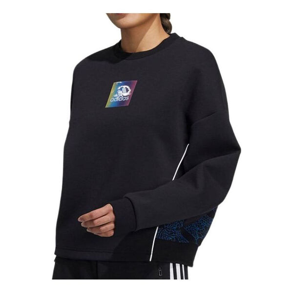 Свитер свитшот экипажа Adidas, черный — фото 3