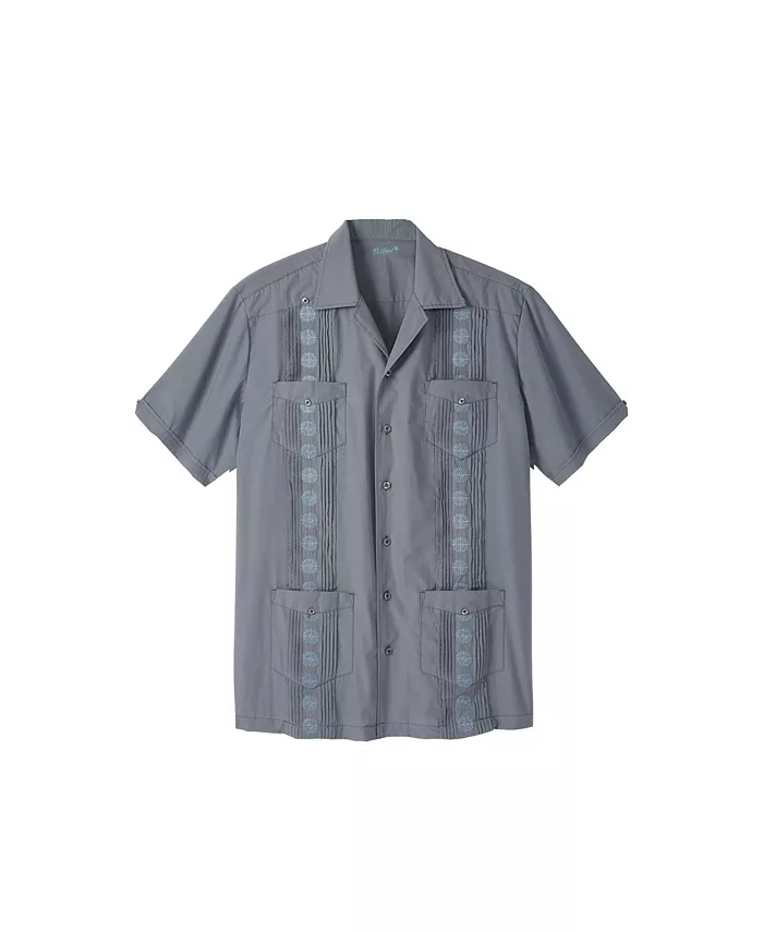 

Мужская короткорукавная рубашка Guayabera KingSize, серебряный