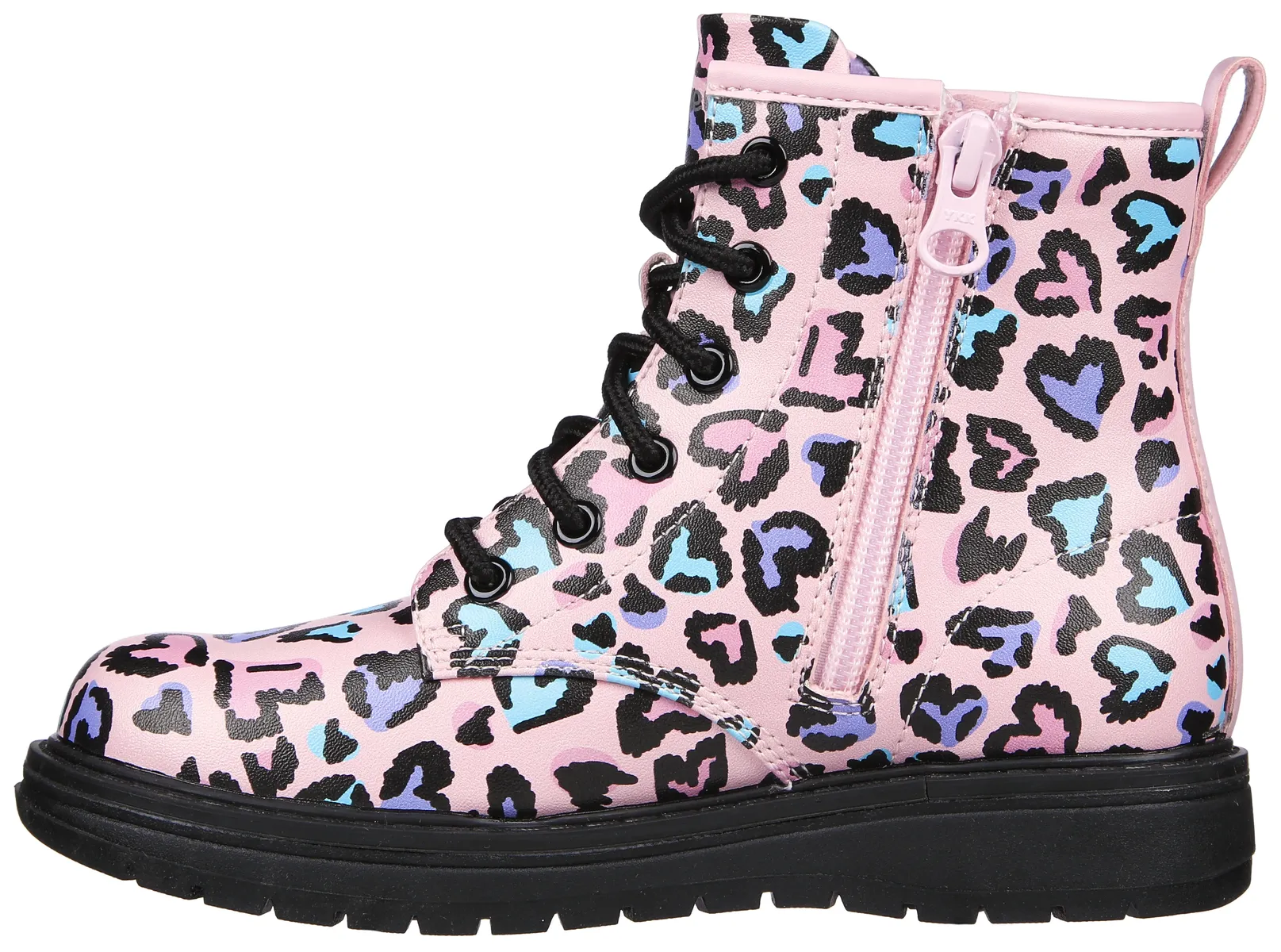 Детские ботинки Skechers на шнуровке "GRAVLEN - TOTALLY WILD", на молнии Skechers Kids, цвет Pink-Kombiniert — фото 4