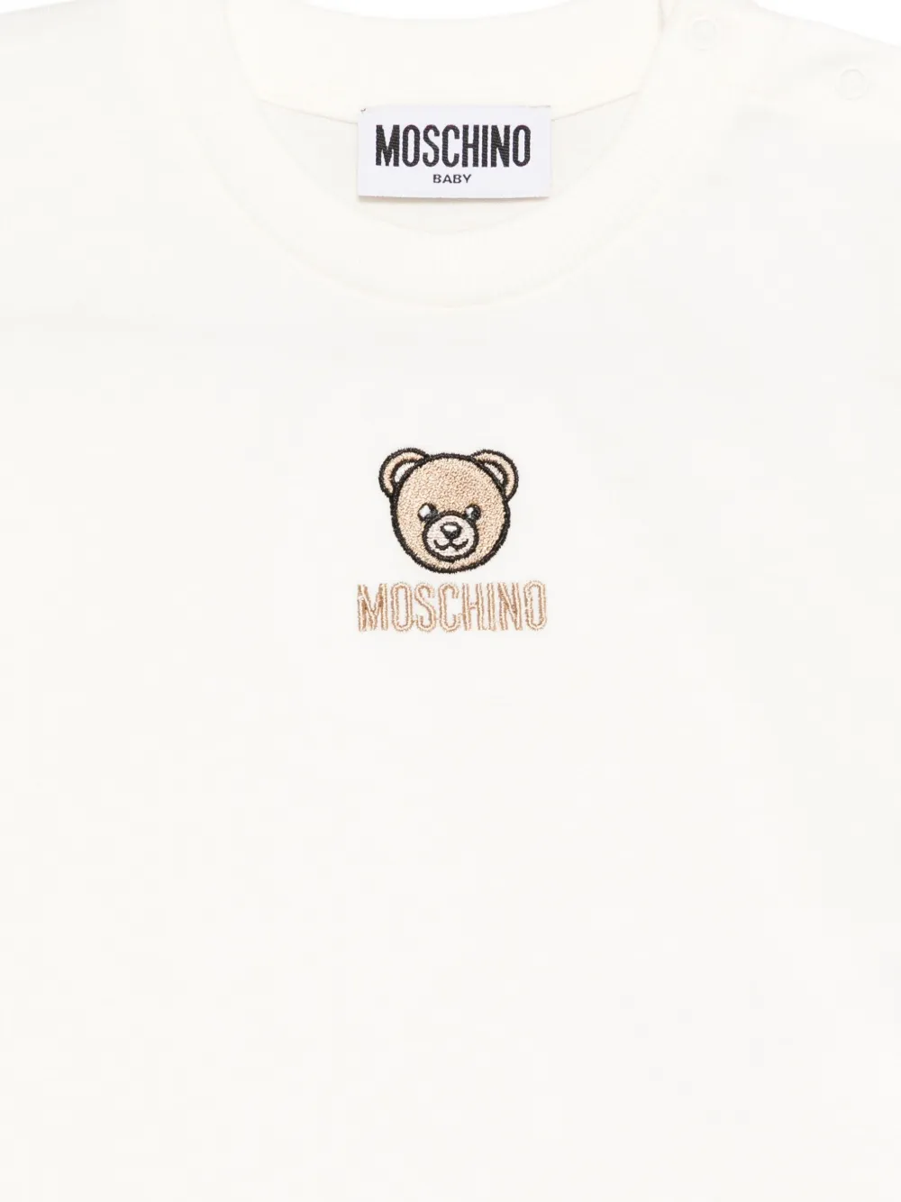 Футболка с длинными рукавами и вышивкой Moschino Kids, белый — фото 3