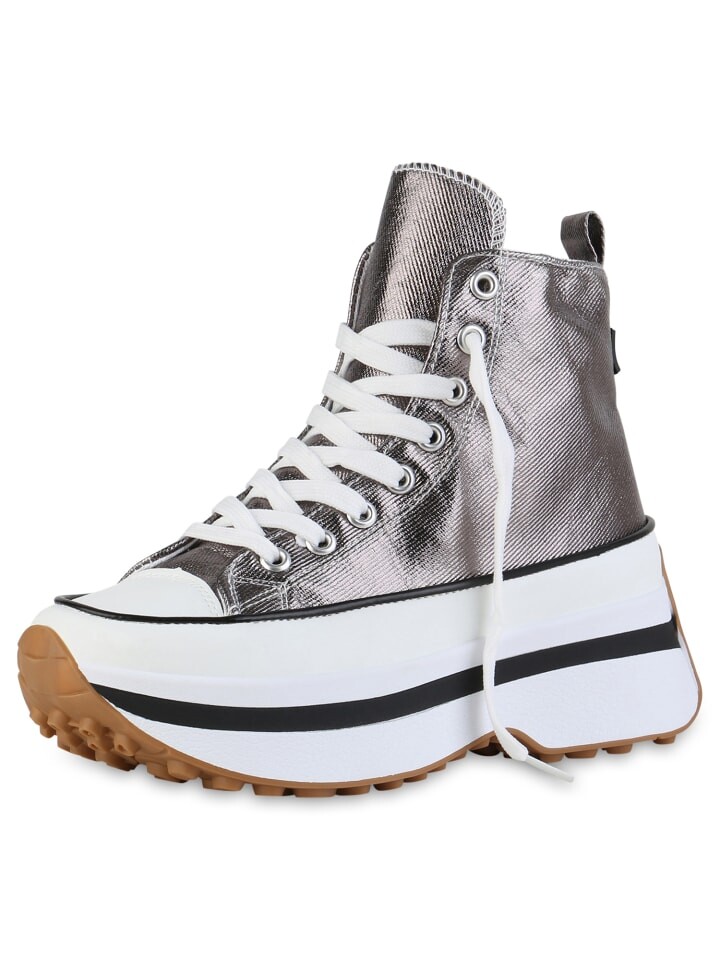 Низкие кроссовки VAN HILL Plateau Scarlett, цвет grau metallic