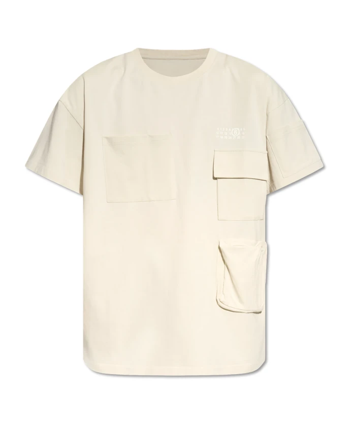 

Футболка с карманами Mm6 Maison Margiela, бежевый