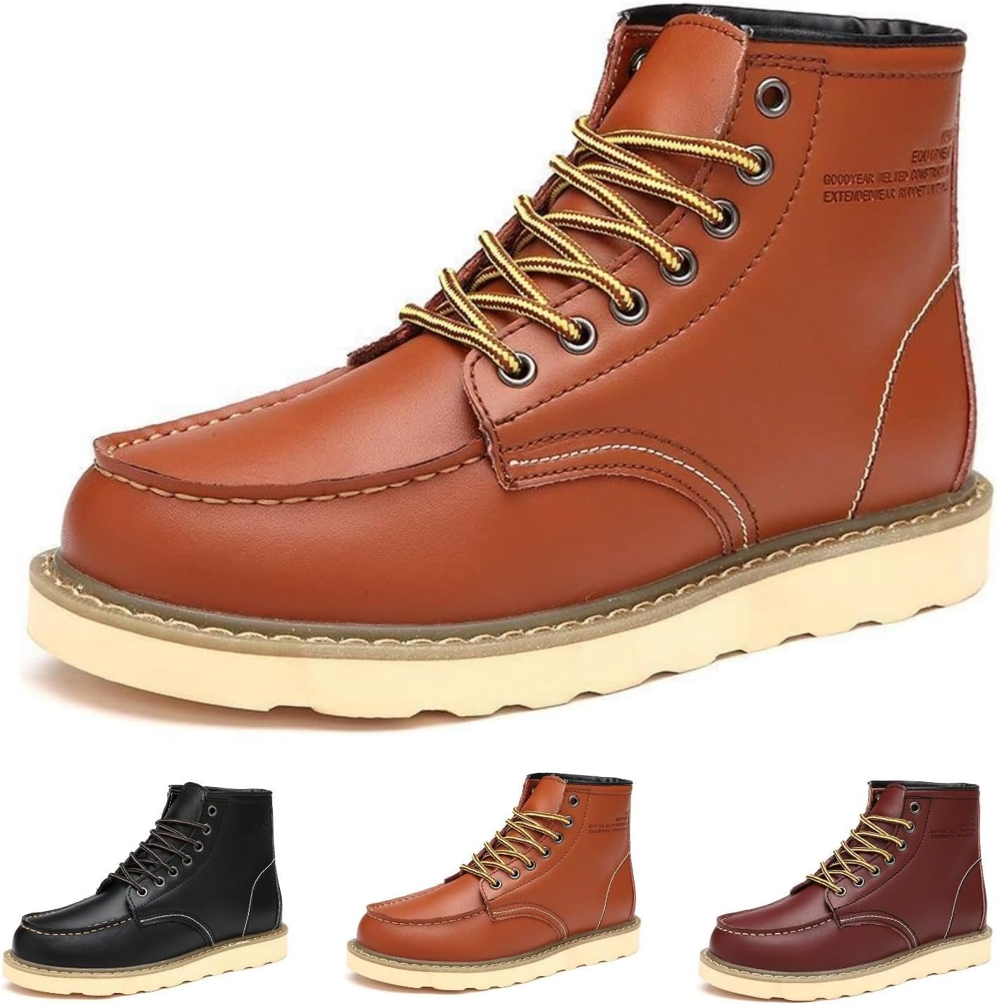 

Мужские ботинки Чакка Классические кожаные ботинки до щиколотки Модные повседневные оксфорды Кожаная обувь Macefil, хаки