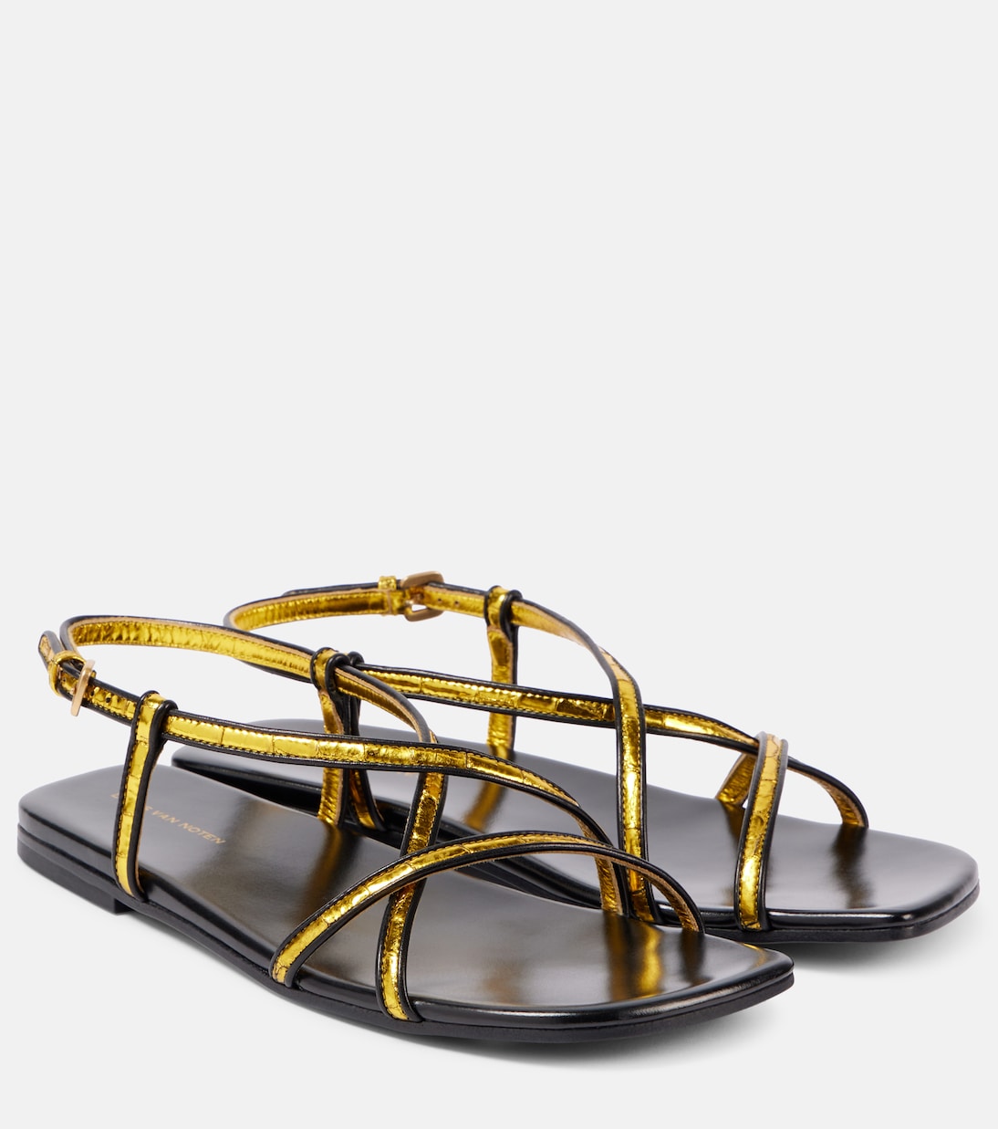 Сандалии из металлизированной кожи Dries Van Noten, золотой