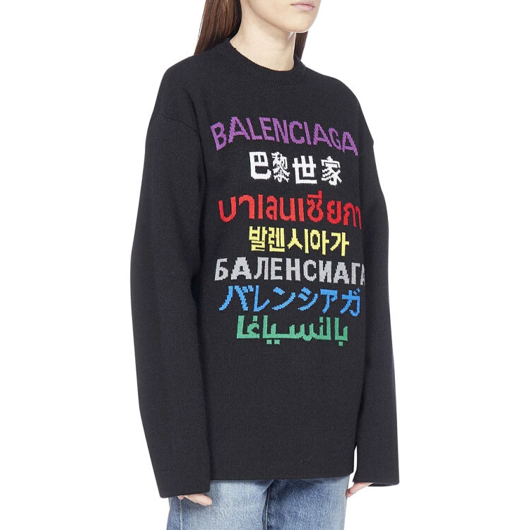 Футболка женская Balenciaga удлиненная, черный — фото 4