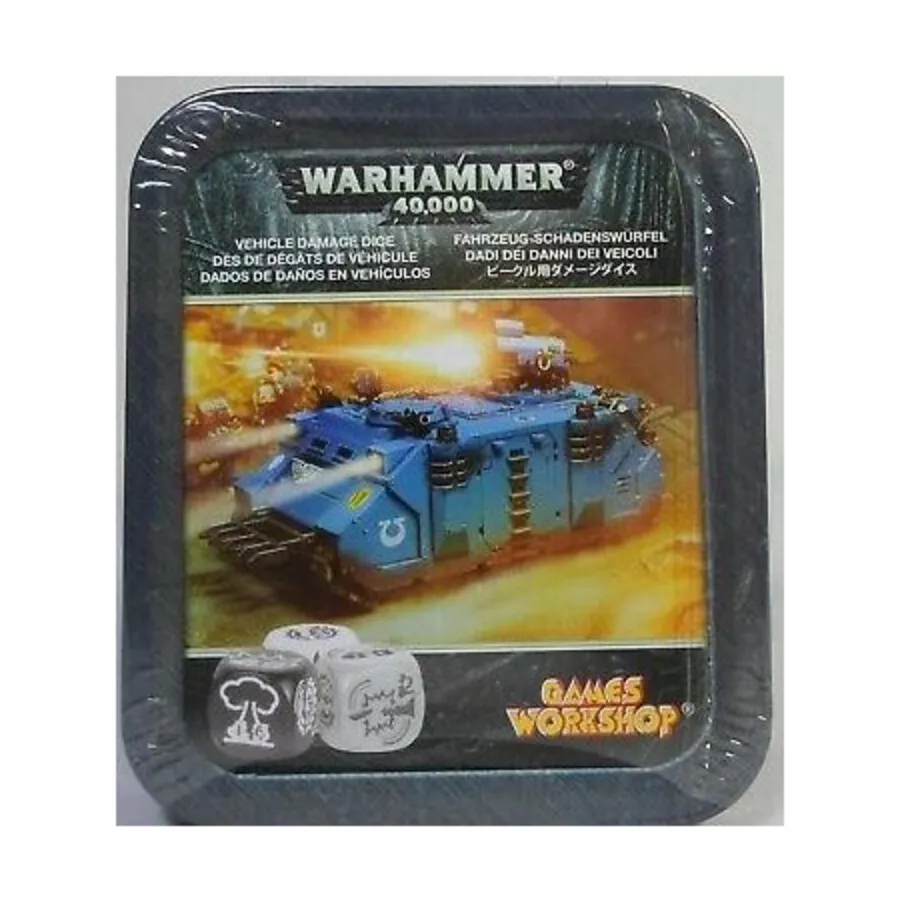 

Кубики повреждения техники (банка космического десантника) (12), Warhammer 40,000 - Dice (Games Workshop)