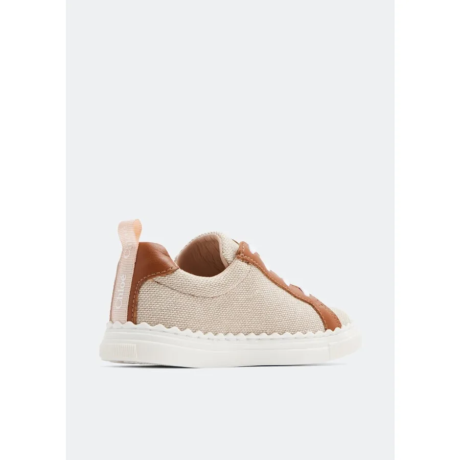 Детские низкие кроссовки Chloé Kids Lauren, коричневый — фото 3