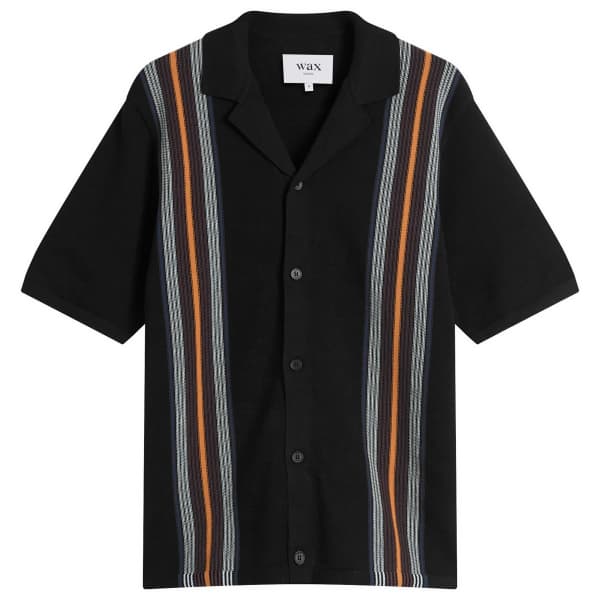 

Хлопковая полосатая рубашка для отдыха с принтом плюща Wax London, черный & мультиколор