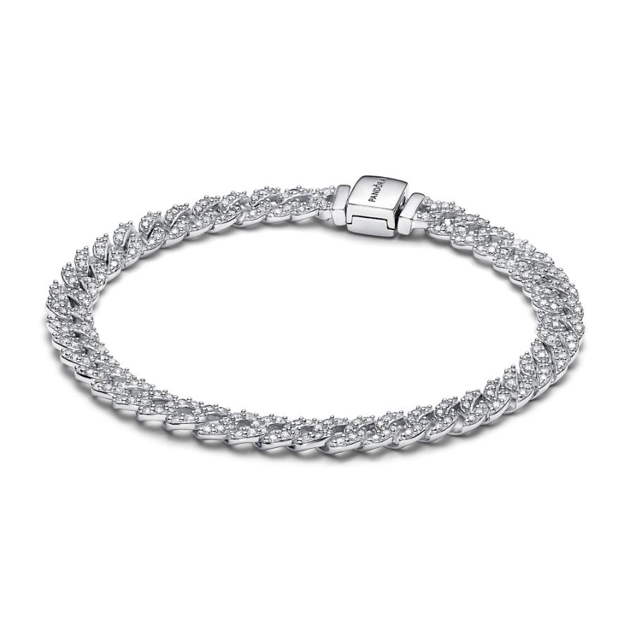 

Браслет Pandora Timeless Pavé Cuban Chain Bracelet, стерлинговое серебро