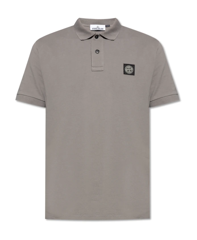 

Поло с логотипом Stone Island, серый