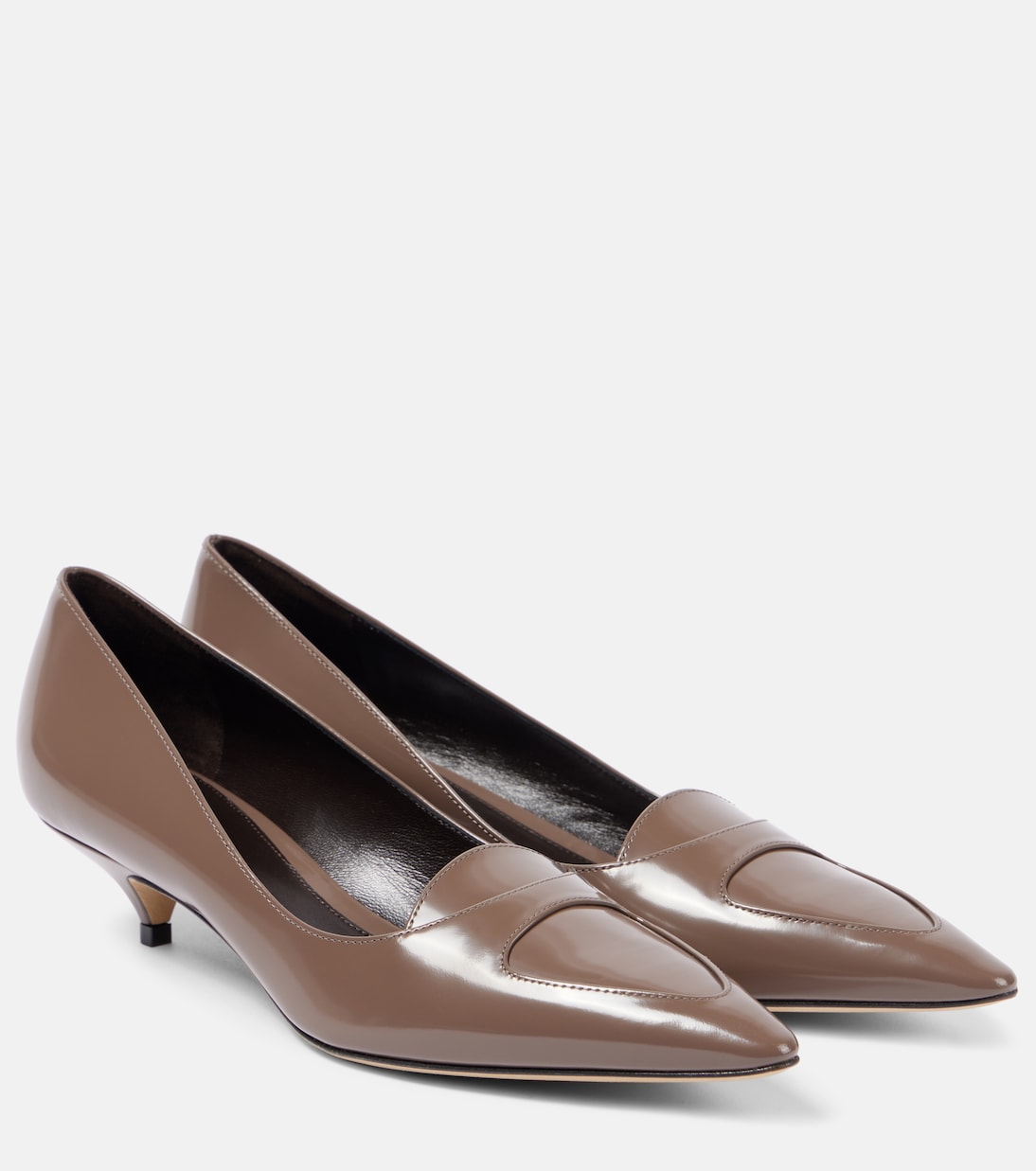 Вив кожаные лоферы на каблуке The Row, Light Brown