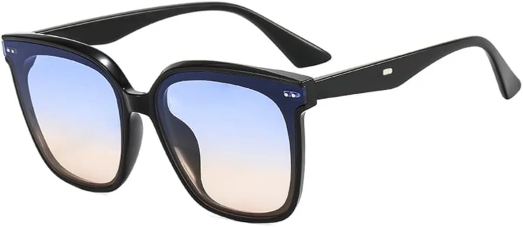 

Солнцезащитные очки с защитой UV400 | Большая оправа с заклепками и цветными линзами | Для женщин и мужчин | Для занятий спортом на открытом воздухе и вождения DSVIGF, Black Blue Yellow