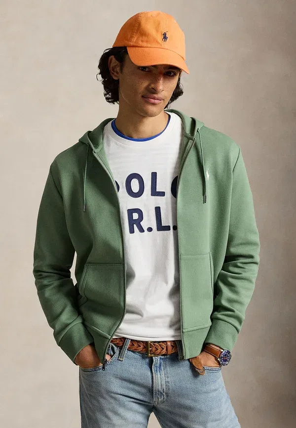 Толстовка с капюшоном на молнии Double Knit Full Zip, Polo Ralph Lauren, цвет хаки