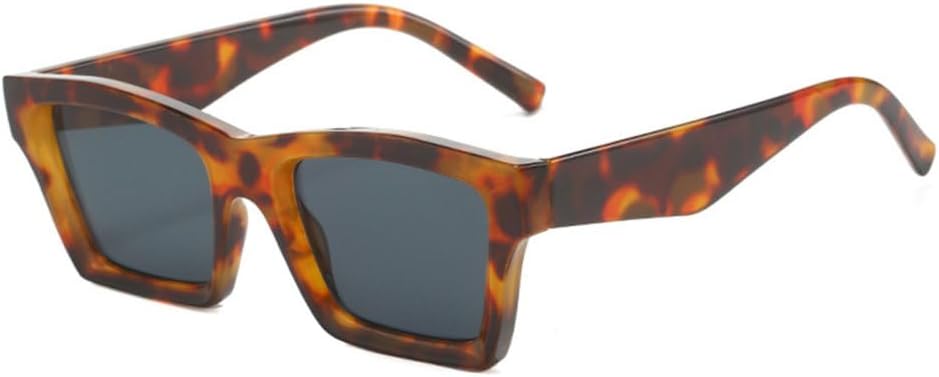 

Винтажные женские квадратные солнцезащитные очки, модные солнцезащитные очки UV400 с леопардовым принтом, цвет шампанское, мужские солнцезащитные очки LJTJTAV, Leopard Grey