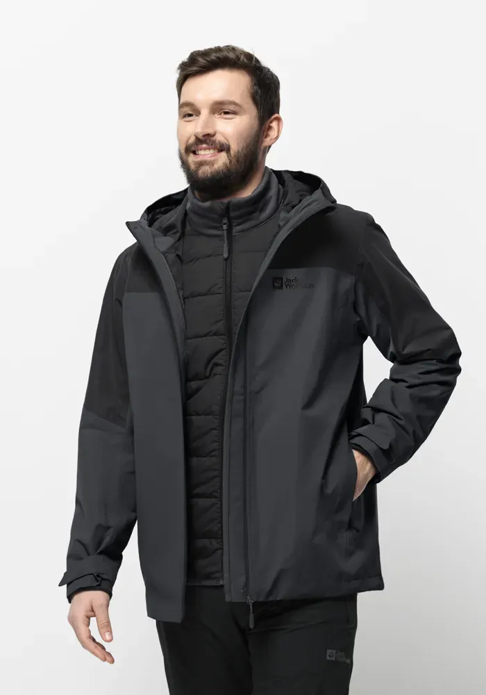 

Функциональная куртка 3-в-1 Jack Wolfskin "GLAABACH 3IN1 JKT M " (2 шт.), с капюшоном, черный