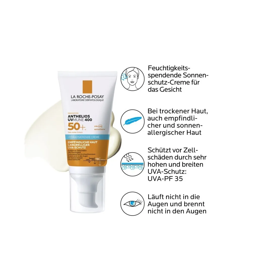 Увлажняющий солнцезащитный крем Anthelios UVMune 400 SPF 50+ La Roche Posay, 50 мл — фото 2