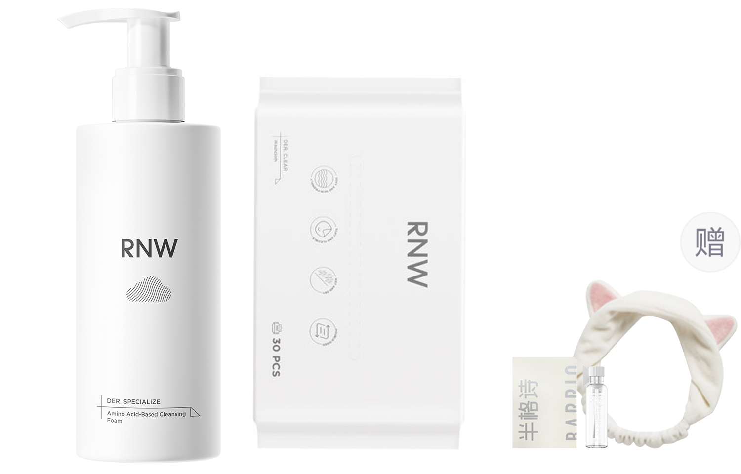 

Набор для глубокого ухода за кожей: пенка для умывания с аминокислотами и мягкие полотенца для лица, увлажняющее очищение RNW