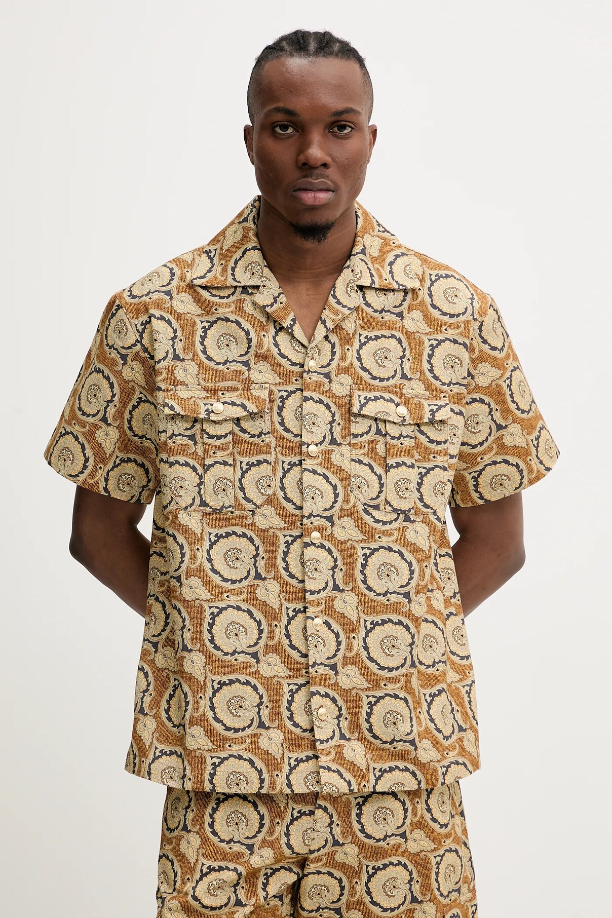 

Хлопковая рубашка La Chemise с узором пейсли Drôle De Monsieur, коричневый